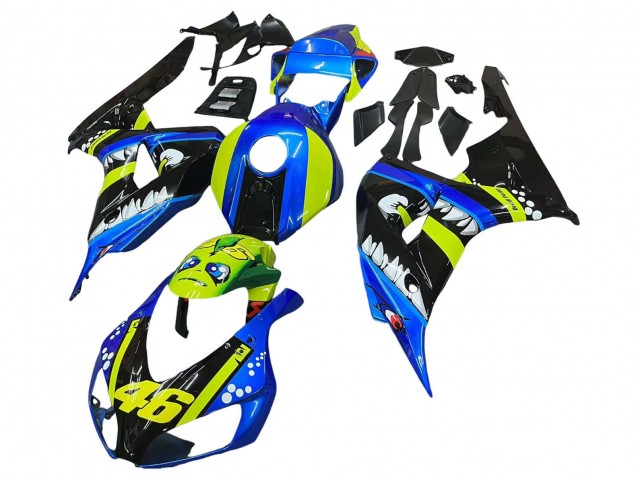 Purchase 2006-2007 Blue Fluorescent Green Glossy Black Shark 46 Honda CBR1000RR Motorcycle Fairings UK