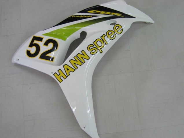 Purchase 2006-2007 White Green Glossy Black Hannspree 52 Honda CBR1000RR Motorcycle Fairings UK