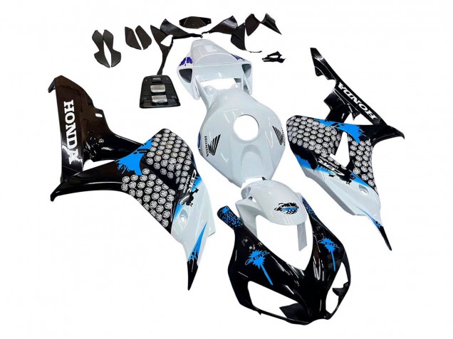 Purchase 2006-2007 White Blue Glossy Black Honda CBR1000RR Motorcycle Fairing UK