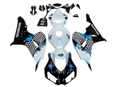 Purchase 2006-2007 White Blue Glossy Black Honda CBR1000RR Motorcycle Fairing UK
