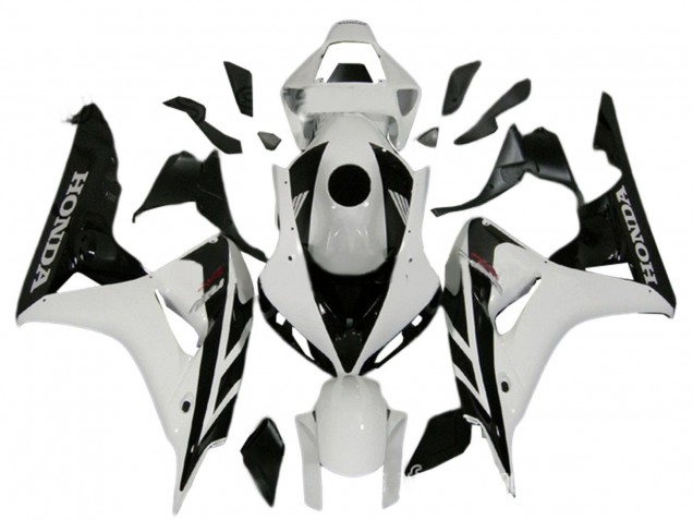 Purchase 2006-2007 White Glossy Black Honda CBR1000RR Motorcycle Fairing Kits UK