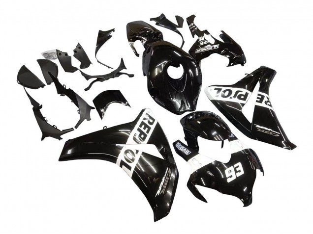Purchase 2008-2011 Glossy Black White Repsol 93 Honda CBR1000RR Motorcycle Fairings UK