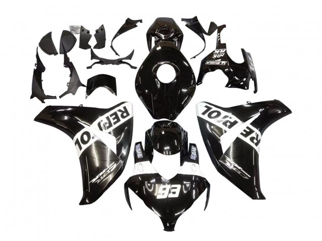 Purchase 2008-2011 Glossy Black White Repsol 93 Honda CBR1000RR Motorcycle Fairings UK
