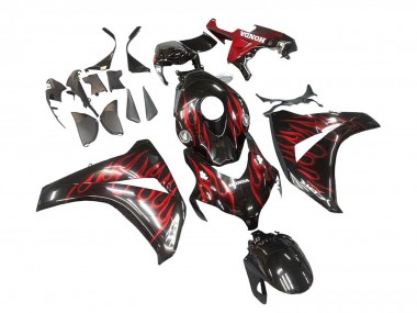 Purchase 2008-2011 Glossy Black Red Flame Honda CBR1000RR Motorcycle Fairing UK