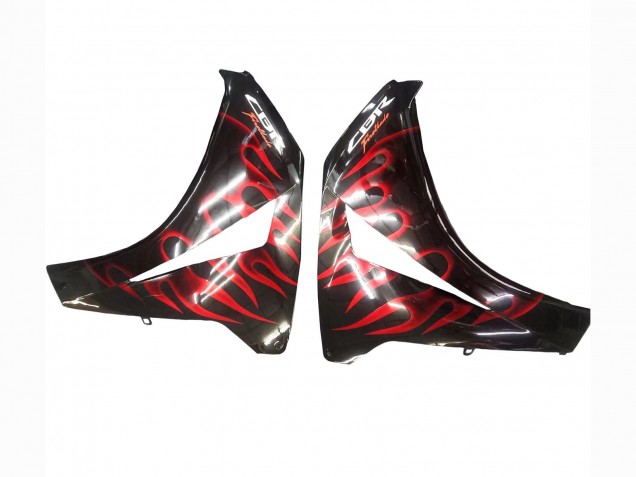 Purchase 2008-2011 Glossy Black Red Flame Honda CBR1000RR Motorcycle Fairing UK