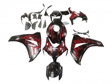 Purchase 2008-2011 Glossy Black Red Flame Honda CBR1000RR Motorcycle Fairing UK