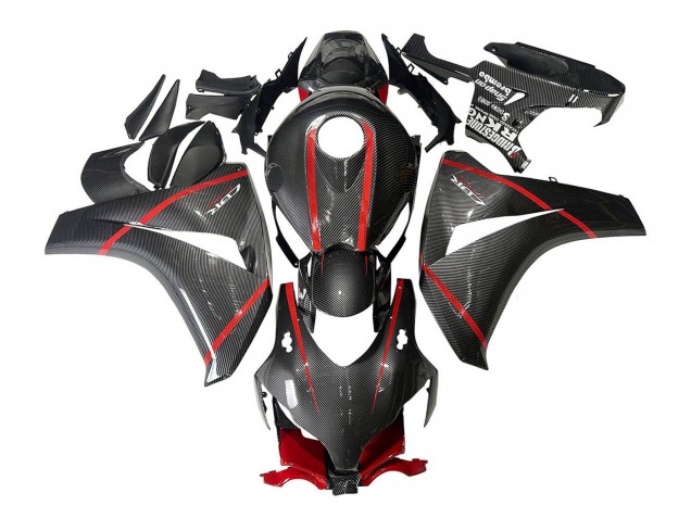 Purchase 2008-2011 Black Carbon Fiber Red Honda CBR1000RR Motorcycle Fairings UK
