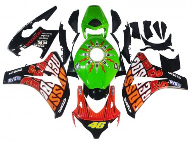 Purchase 2008-2011 Green Orange Glossy Black Rossi Michelin 46 Honda CBR1000RR Motorcycle Fairings UK