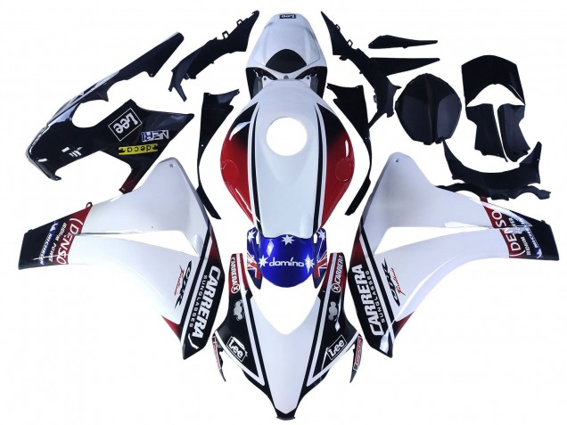 Purchase 2008-2011 White Red Blue Black Star Lee Carrera Honda CBR1000RR Motorcycle Fairings UK
