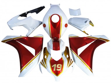 Purchase 2008-2011 White Red Gold 19 Honda CBR1000RR Motorcycle Fairings UK