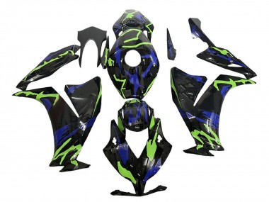 Purchase 2012-2016 Green Blue Glossy Black Honda CBR1000RR Motorcycle Fairings UK