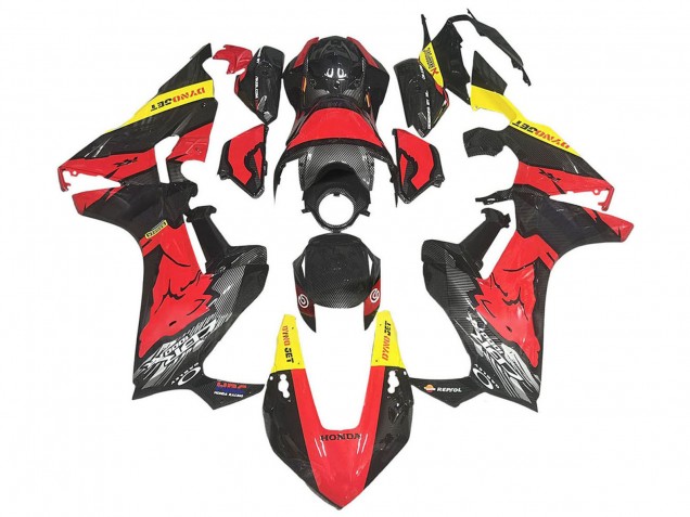 Purchase 2017-2023 Red Yellow Black Carbon Fiber Honda CBR1000RR Motorcycle Fairings UK