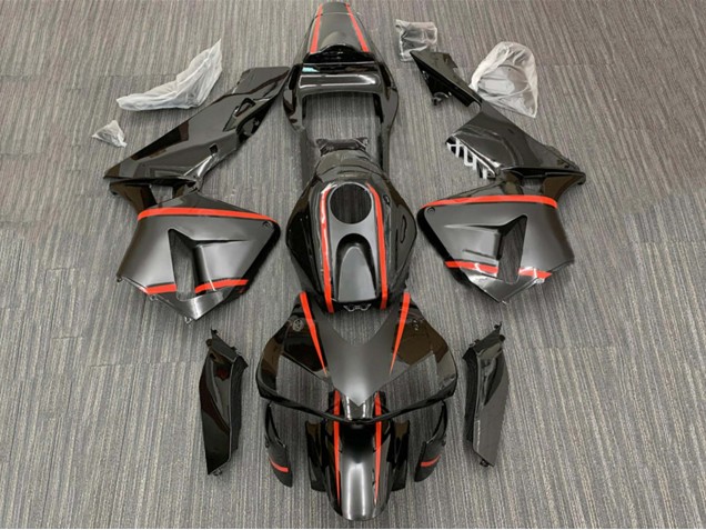 Purchase 2003-2004 Glossy Black Red Stripe Honda CBR600RR Motorcycle Fairings UK