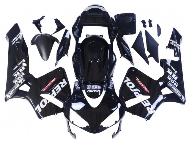 Purchase 2003-2004 Glossy Black White Repsol Honda CBR600RR Motorcycle Fairings UK