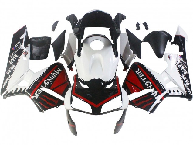 Purchase 2003-2004 White Red Glossy Black Monster Honda CBR600RR Motorcycle Fairings UK