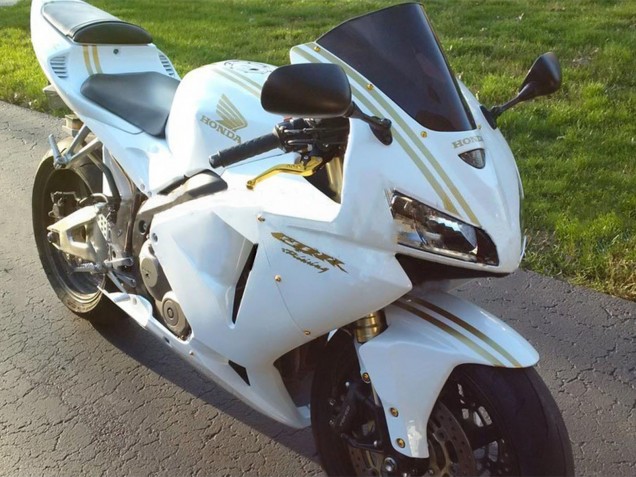 Purchase 2005-2006 White Gold Honda CBR600RR Motorcycle Fairings UK