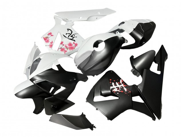Purchase 2005-2006 Black White with Cherry Blossom Honda CBR600RR Motorcycle Fairings UK