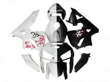 Purchase 2005-2006 Black White with Cherry Blossom Honda CBR600RR Motorcycle Fairings UK