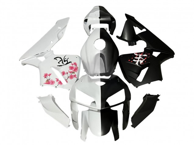 Purchase 2005-2006 Black White with Cherry Blossom Honda CBR600RR Motorcycle Fairings UK