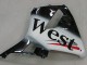 Purchase 2005-2006 Glossy Black White West Honda CBR600RR Motorcycle Fairings UK