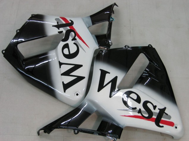 Purchase 2005-2006 Glossy Black White West Honda CBR600RR Motorcycle Fairings UK
