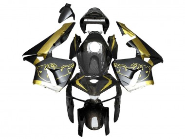 Purchase 2005-2006 Black Gold Carbon Fiber Honda CBR600RR Motorcycle Fairings UK