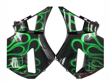 Purchase 2005-2006 Glossy Black Green Flame Honda CBR600RR Motorcycle Fairings UK