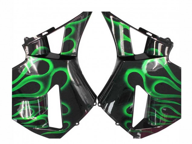 Purchase 2005-2006 Glossy Black Green Flame Honda CBR600RR Motorcycle Fairings UK