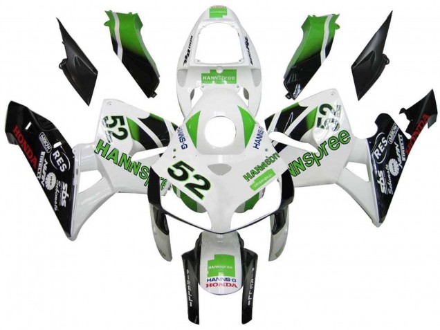 Purchase 2005-2006 Green White Black hannspree 52 Honda CBR600RR Motorcycle Fairings UK