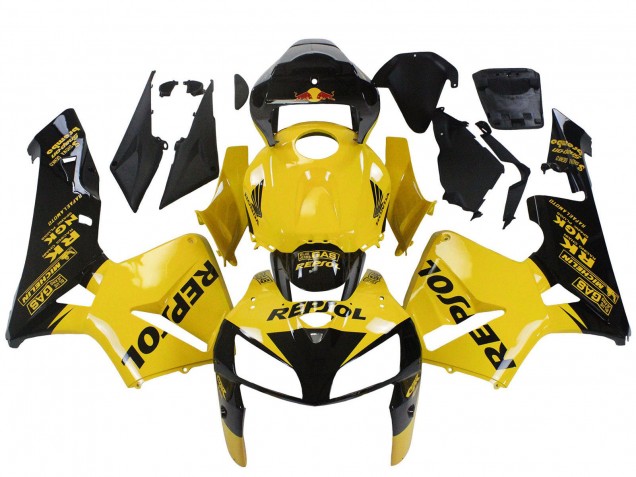 Purchase 2005-2006 Yellow Black Repsol Honda CBR600RR Motorcycle Fairings UK
