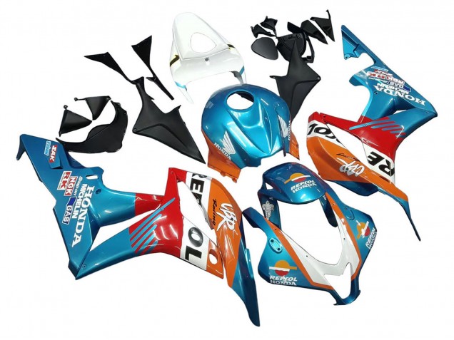 Purchase 2007-2008 Orange White Red Blue Repsol Honda CBR600RR Motorcycle Fairings UK