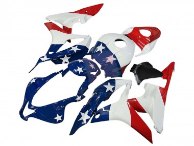 Purchase 2007-2008 White Blue Red Star Honda CBR600RR Motorcycle Fairings UK