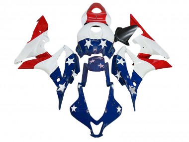 Purchase 2007-2008 White Blue Red Star Honda CBR600RR Motorcycle Fairings UK