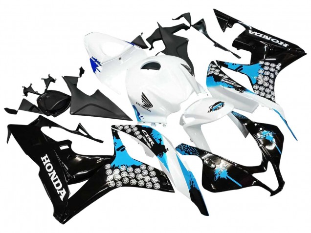 Purchase 2007-2008 White Light Blue Glossy Black Honda CBR600RR Motorcycle Fairings UK