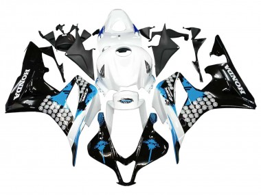 Purchase 2007-2008 White Light Blue Glossy Black Honda CBR600RR Motorcycle Fairings UK