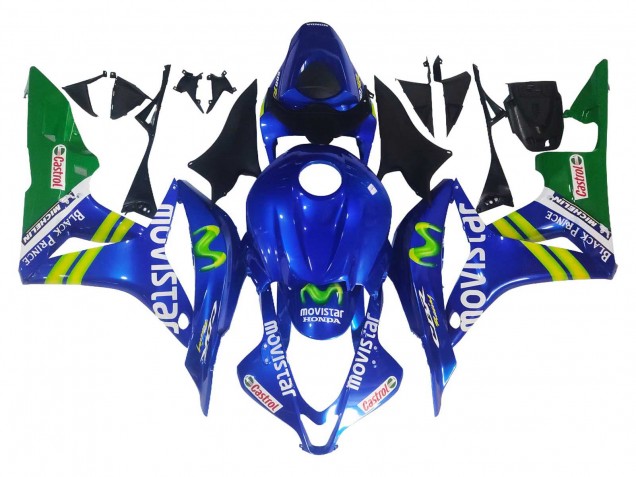 Purchase 2007-2008 Blue Green MoviStar Castrol Honda CBR600RR Motorcycle Fairings UK