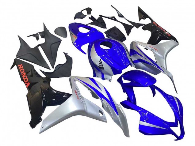 Purchase 2007-2008 Silver Blue Glossy Black Racing Honda CBR600RR Motorcycle Fairings UK
