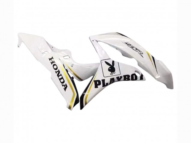 Purchase 2007-2008 White Gold Glossy Black Playboy Honda CBR600RR Motorcycle Fairing UK
