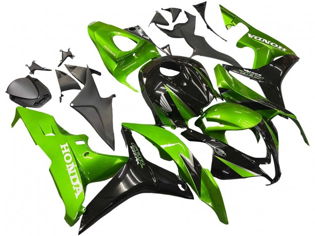 Purchase 2007-2008 Green Glossy Black Honda CBR600RR Motorcycle Fairing Kits UK