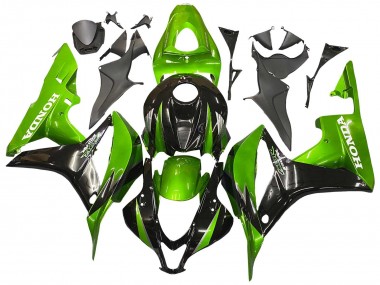 Purchase 2007-2008 Green Glossy Black Honda CBR600RR Motorcycle Fairing Kits UK