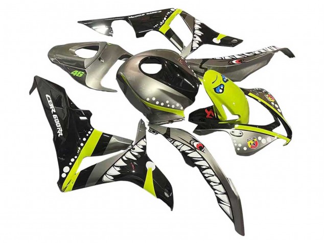 Purchase 2007-2008 Grey Fluorescent Yellow Shark Honda CBR600RR Motorcycle Fairings UK