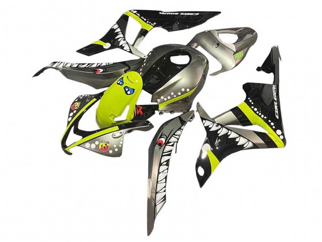 Purchase 2007-2008 Grey Fluorescent Yellow Shark Honda CBR600RR Motorcycle Fairings UK