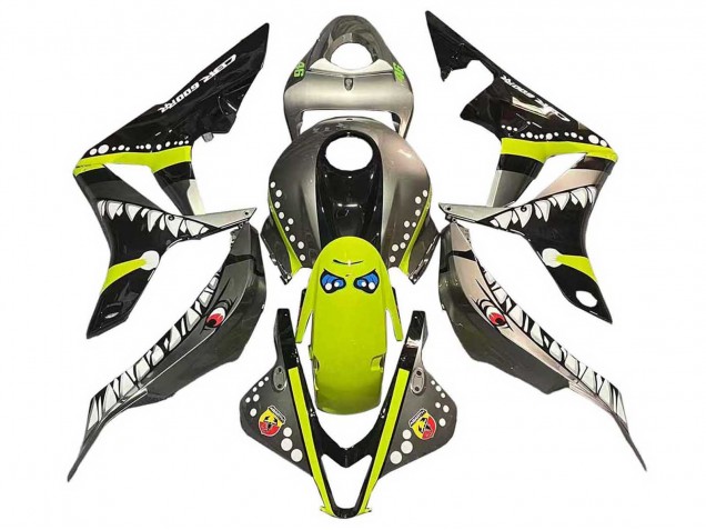 Purchase 2007-2008 Grey Fluorescent Yellow Shark Honda CBR600RR Motorcycle Fairings UK