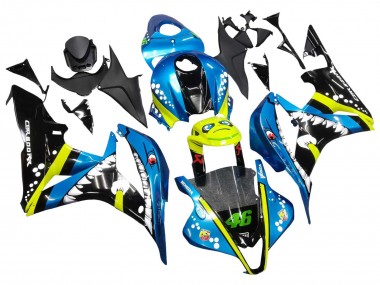 Purchase 2007-2008 Green Yellow Glossy Black Shark 46 Honda CBR600RR Motorcycle Fairings UK