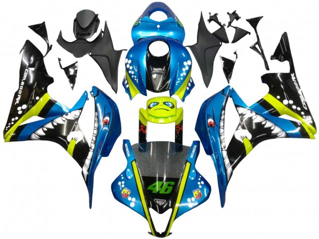 Purchase 2007-2008 Green Yellow Glossy Black Shark 46 Honda CBR600RR Motorcycle Fairings UK