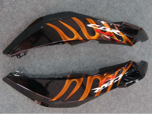 Purchase 2007-2008 Glossy Black Orange Flame Honda CBR600RR Motorcycle Fairings UK