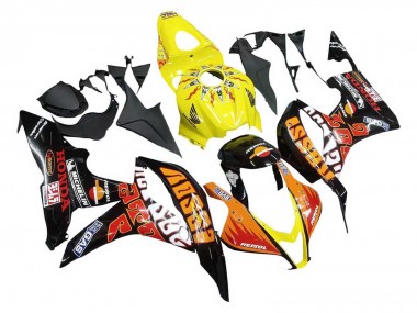 Purchase 2007-2008 Yellow Orange Glossy Black Rossi Repsol Honda CBR600RR Motorcycle Fairings UK