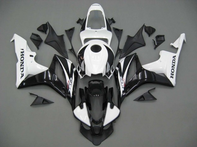 Purchase 2007-2008 White Black Racing Honda CBR600RR Motorcycle Fairings UK