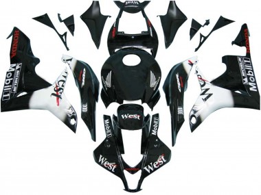 Purchase 2007-2008 Glossy Black White West Honda CBR600RR Motorcycle Fairings UK
