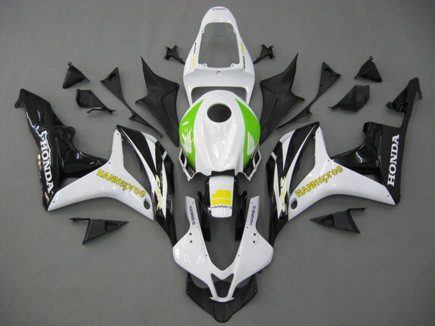 Purchase 2007-2008 White Green Yellow Glossy Black Hannspree Honda CBR600RR Motorcycle Fairings UK